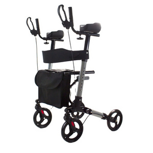 Physical Therapy Equipment  Walking Aids For Adult And Disabled People Aluminum Upright Walker Stand Up Folding Rollator Walker