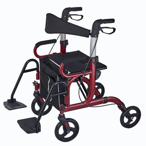 Rollator Walker OEM Medical Health Care Aluminum Lightweight Rollator and Rehabilitation Walker 2 in 1 Rollator for Elderly