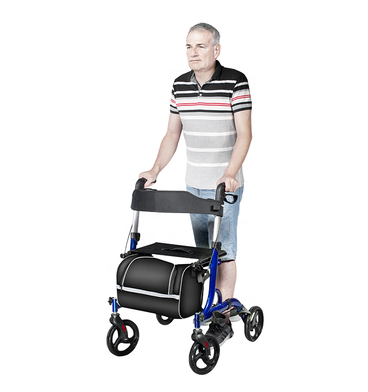 Easy fold aluminum alloy Mobility  Rollator Rolling Walker  with seat front wheel walker with  Loop Brakes