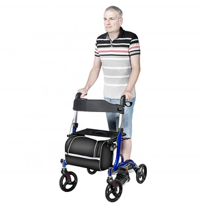 Easy fold aluminum alloy Mobility  Rollator Rolling Walker  with seat front wheel walker with  Loop Brakes