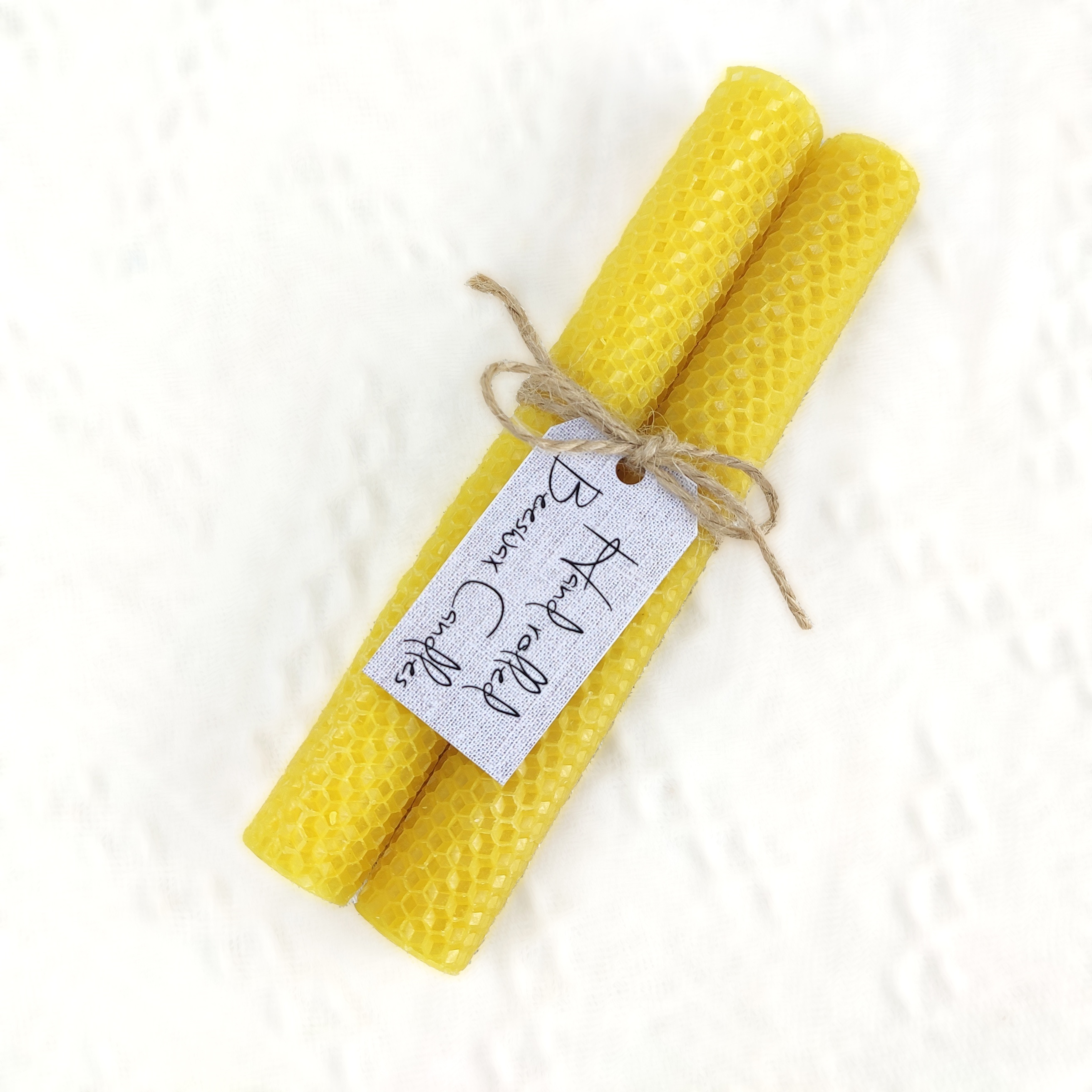 Custom Logo environmentally friendly Natural Hand rolled Beeswax Candles