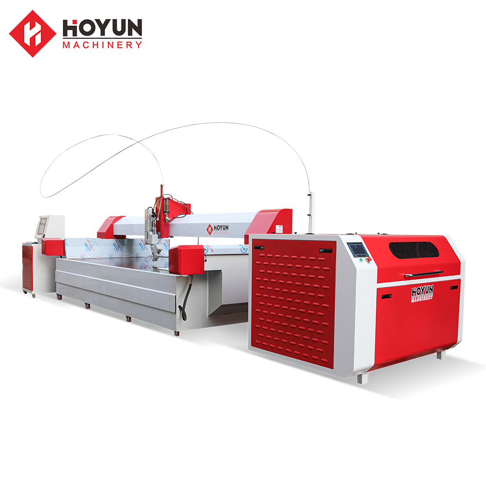 Hoyun New design multifunction water jet cutter for metal/stone/glass/rubber/foam price cnc 3d 5 axis waterjet cutting machine