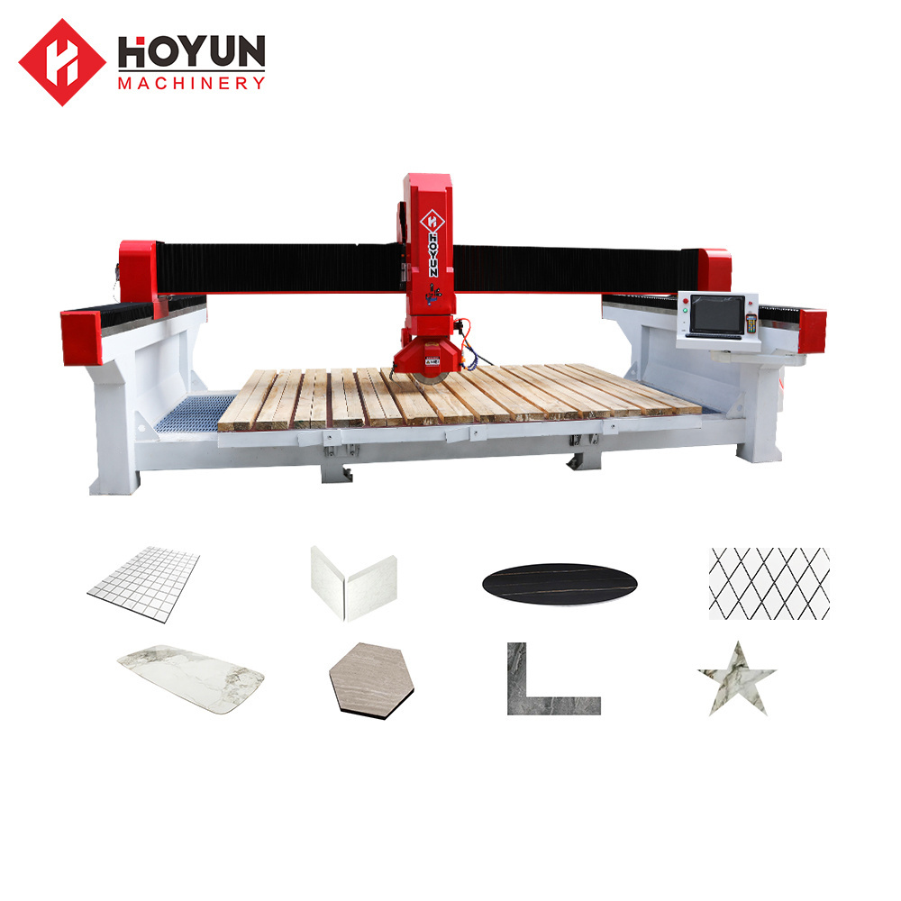 Hongyi five-axis bridge saw stone cutting machine used for decoration marble tile