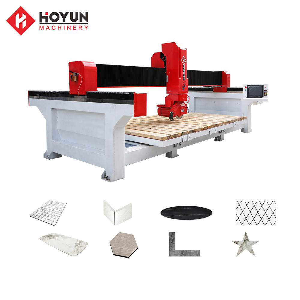 Hongyi five-axis bridge saw stone cutting machine used for decoration marble tile