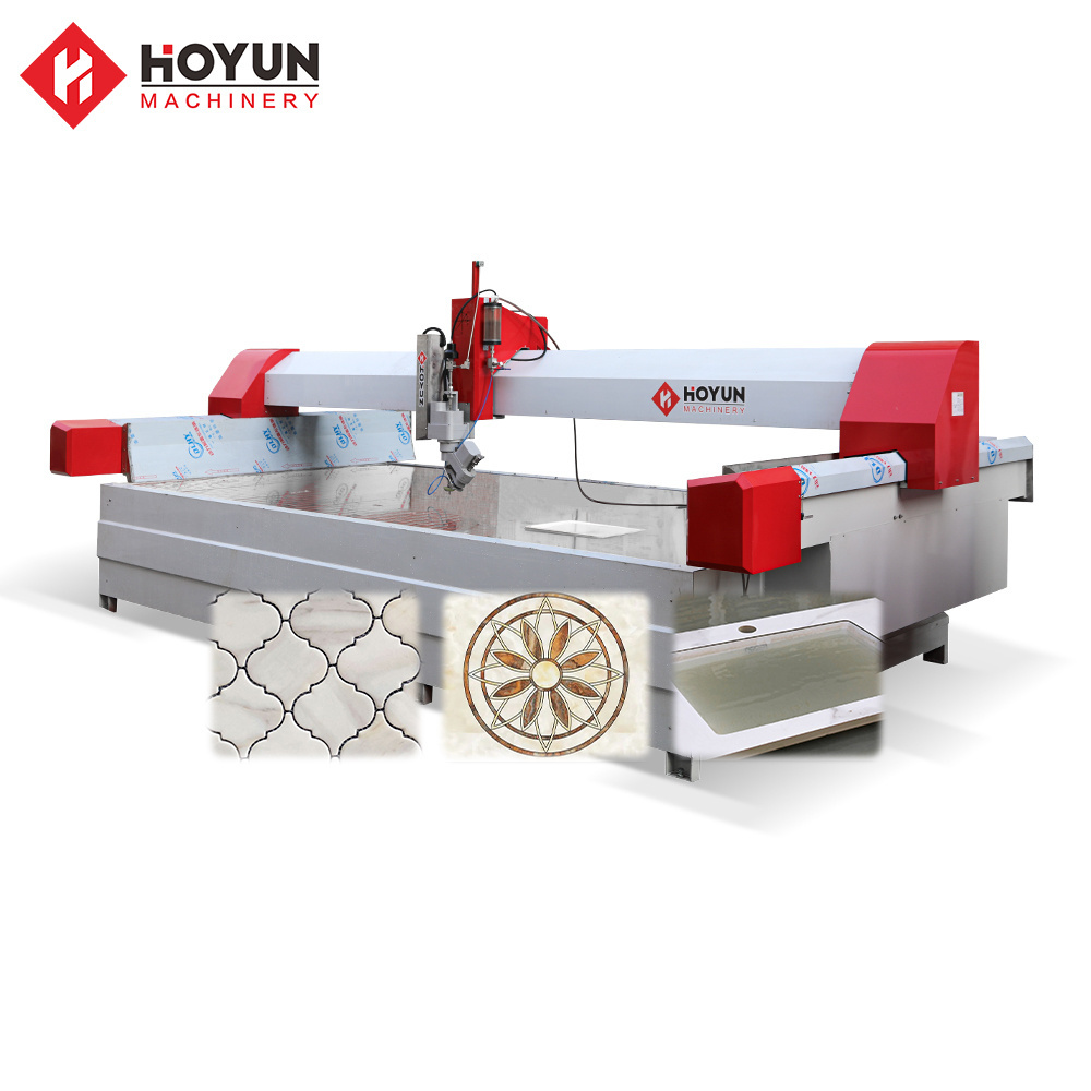 Hoyun New design multifunction water jet cutter for metal/stone/glass/rubber/foam price cnc 3d 5 axis waterjet cutting machine