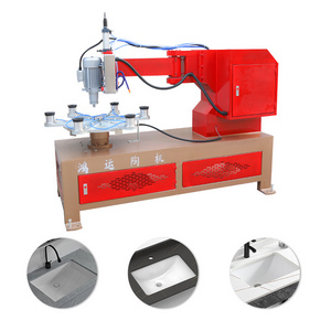 Hongyi sintered stone basin hole polishing machine round shape edge grinding square shape ceramic cutting machine automatic