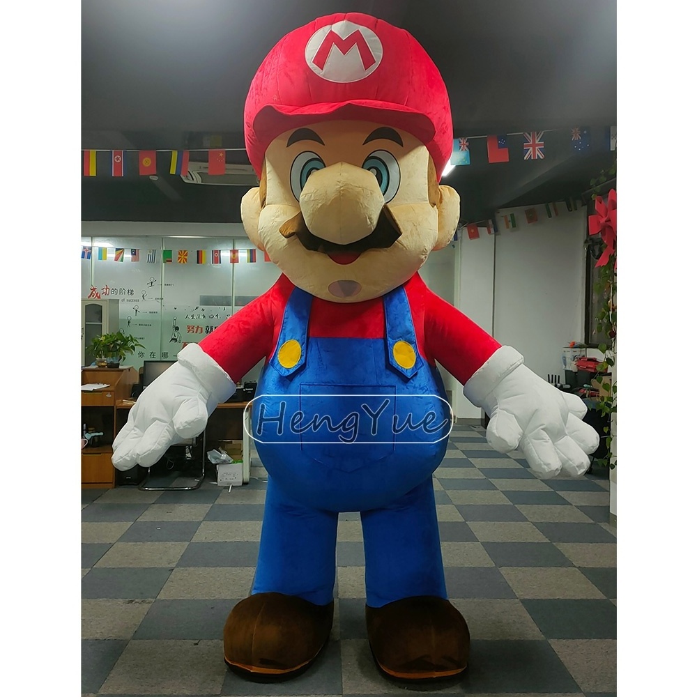 Inflatable Super Mario & Luigi Mascot Costume Customized Cartoon Character  Cosplay Halloween Anime Carnival  Costumes For Adult