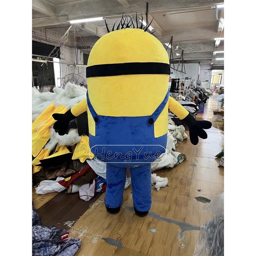 Customized Inflatable Cartoon Character Costume Wear Bule Clothes Inflatable Yellow Cartoon Man Cosplay Costume