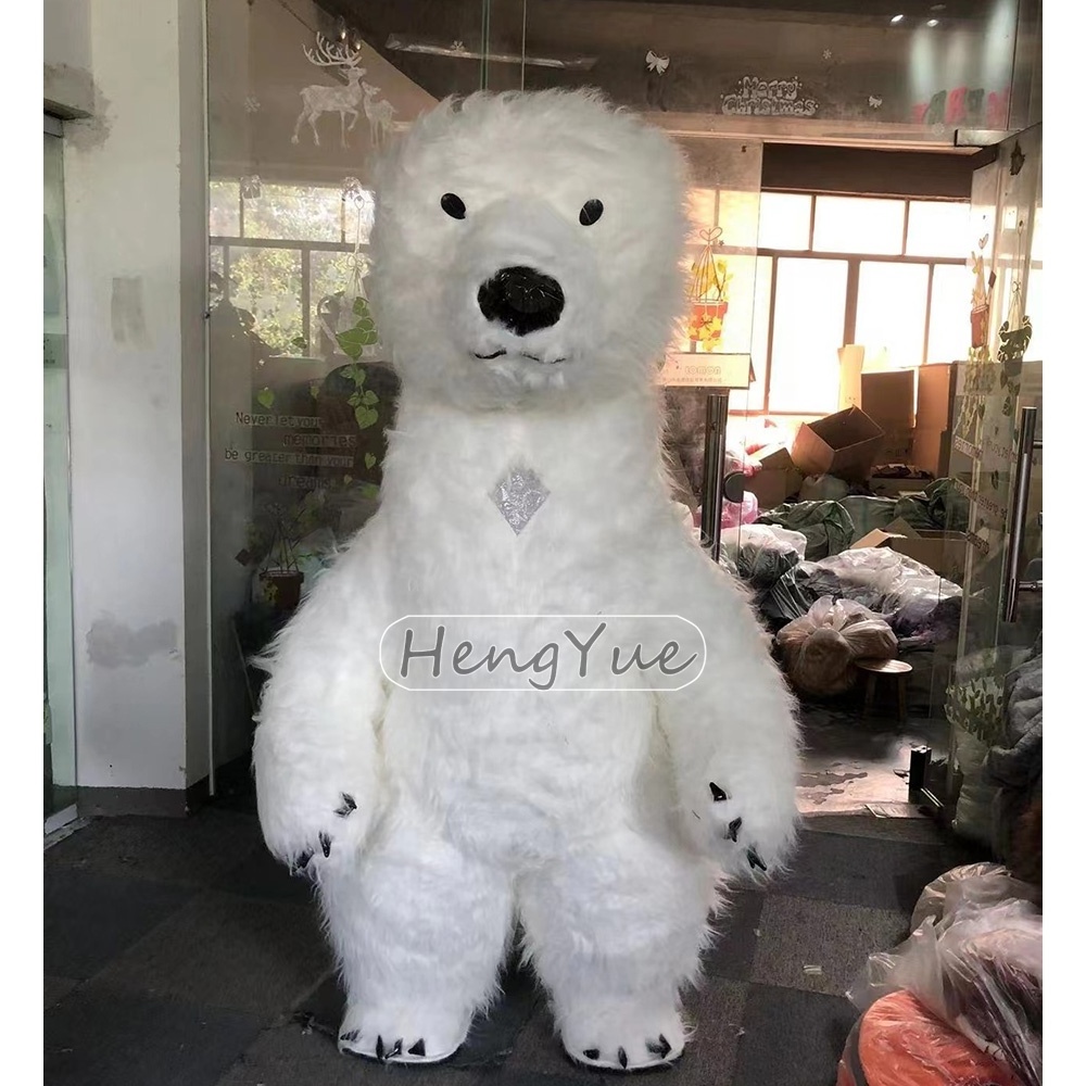 Fashion Commercial Plush Inflatable Mascot Costume Outdoor Cosplay Polar Bear Inflatable Mascot Costumes for Advertisement