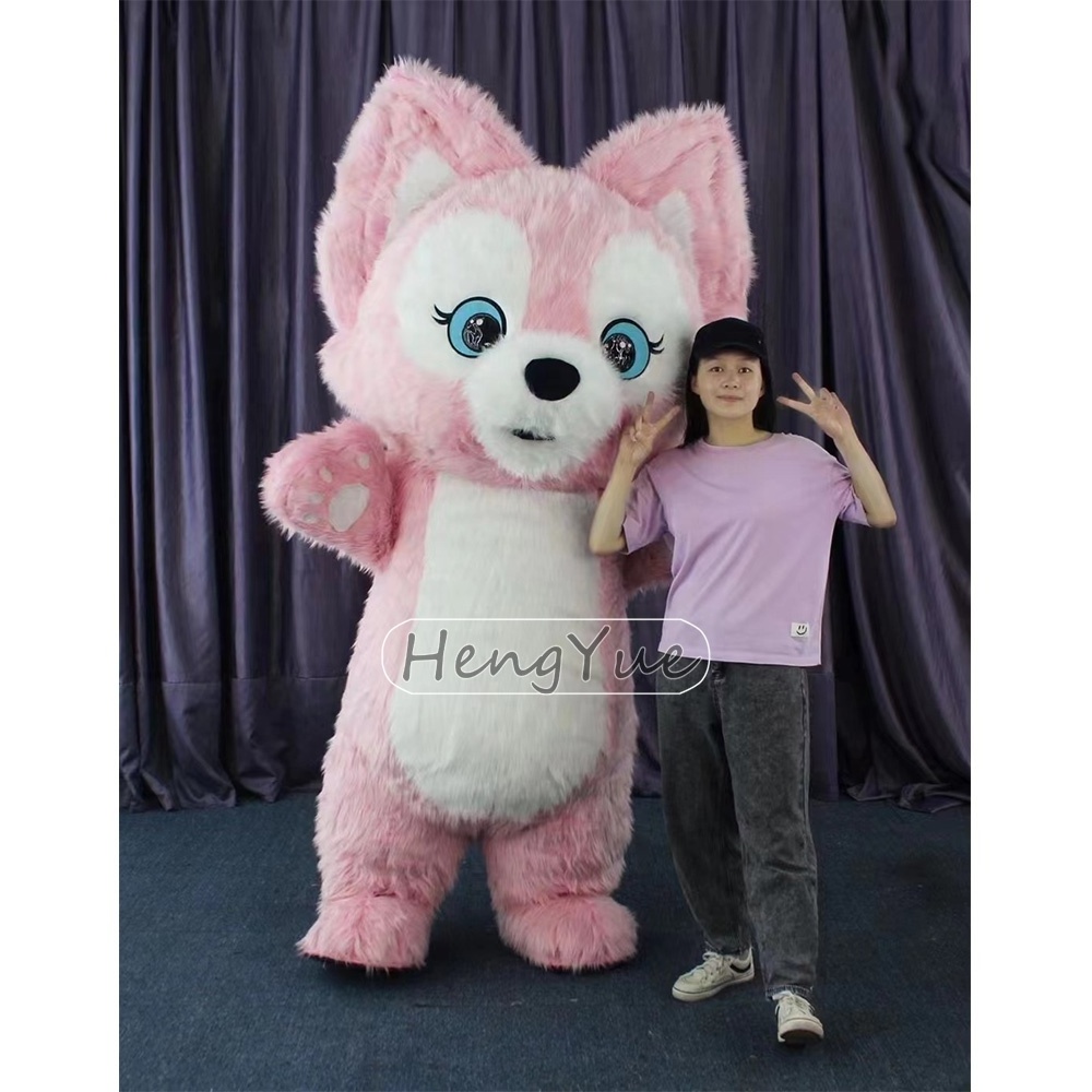 Lovely Inflatable Pink Foxes Mascot Costume Christmas Fox Polar Bear Halloween  Cartoon Cosplay Mascotte For Adult