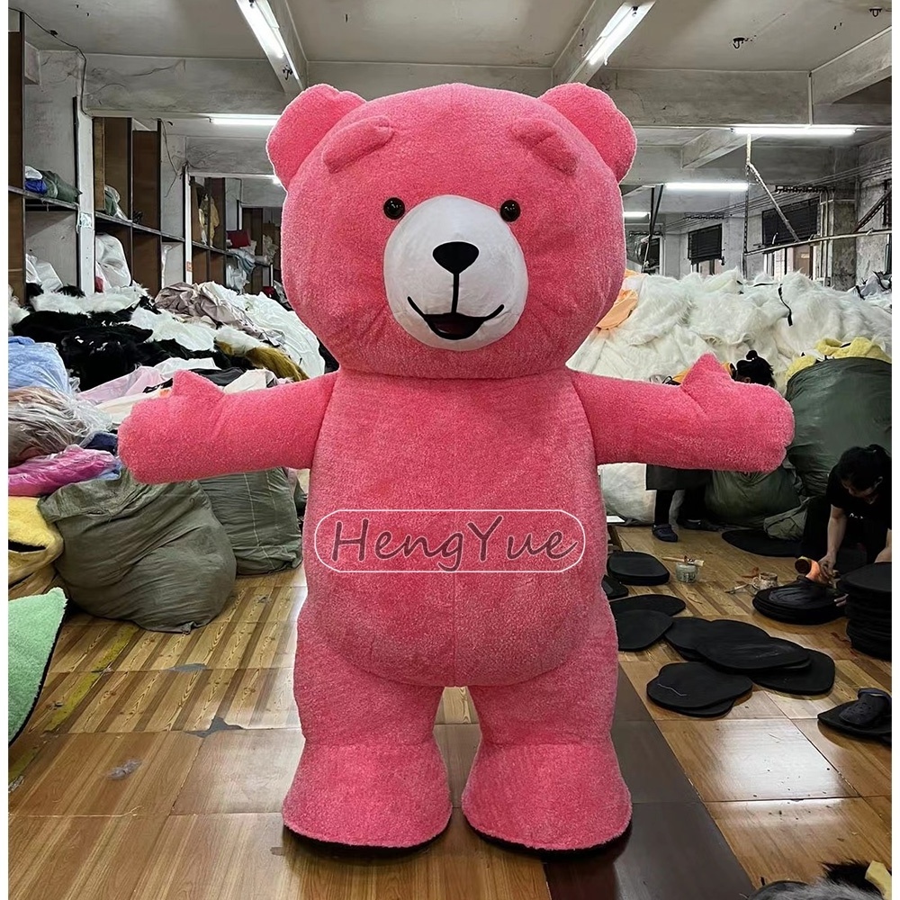 Customized Inflatable Teddy Mascot Costume Cartoon Character In Stock Yellow Color Bear Mascot Costume Party Cosplay