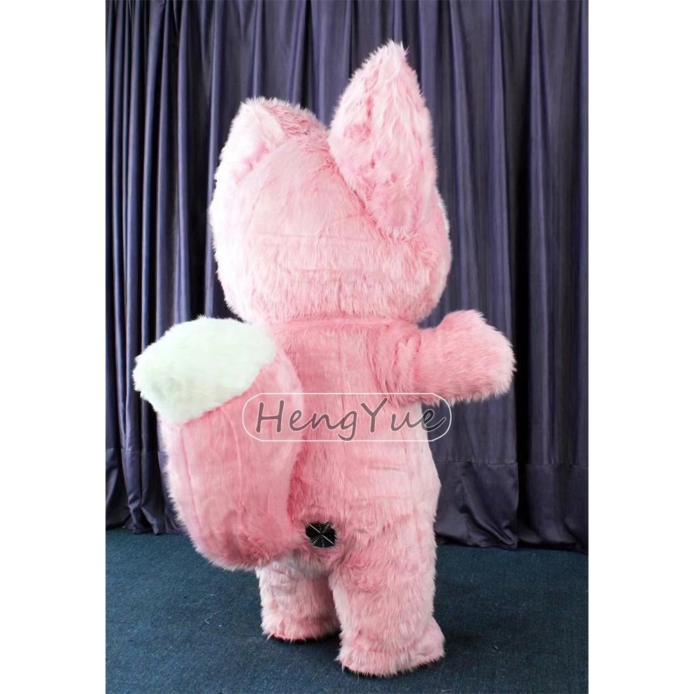 Lovely Inflatable Pink Foxes Mascot Costume Christmas Fox Polar Bear Halloween  Cartoon Cosplay Mascotte For Adult