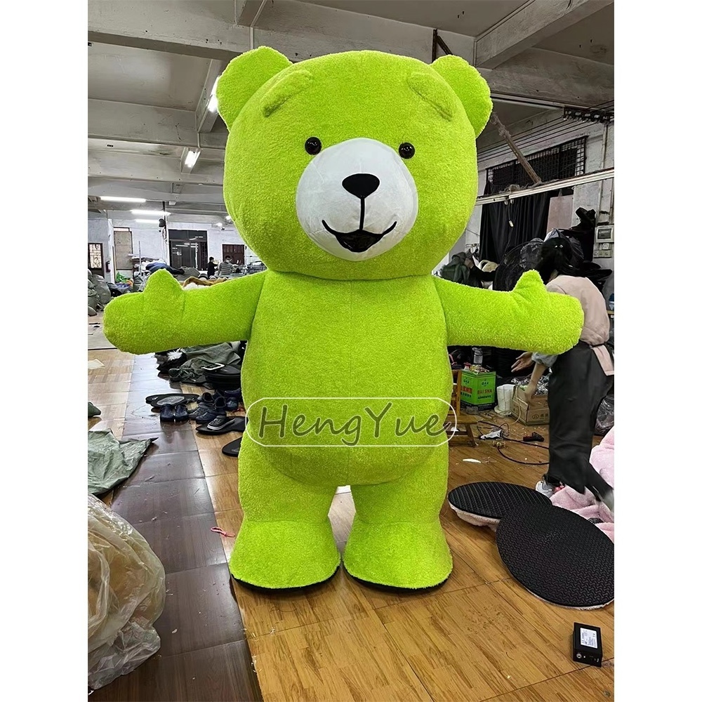 Customized Inflatable Teddy Mascot Costume Cartoon Character In Stock Yellow Color Bear Mascot Costume Party Cosplay