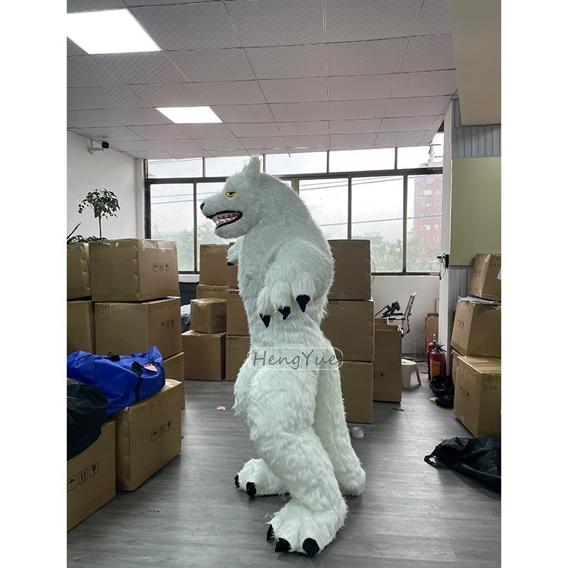 Comercial Advertising Inflatable Mascot Custom 2M\2.6M Furry Wolf Mascot Costume For Party inflatable Plush costume for Adult