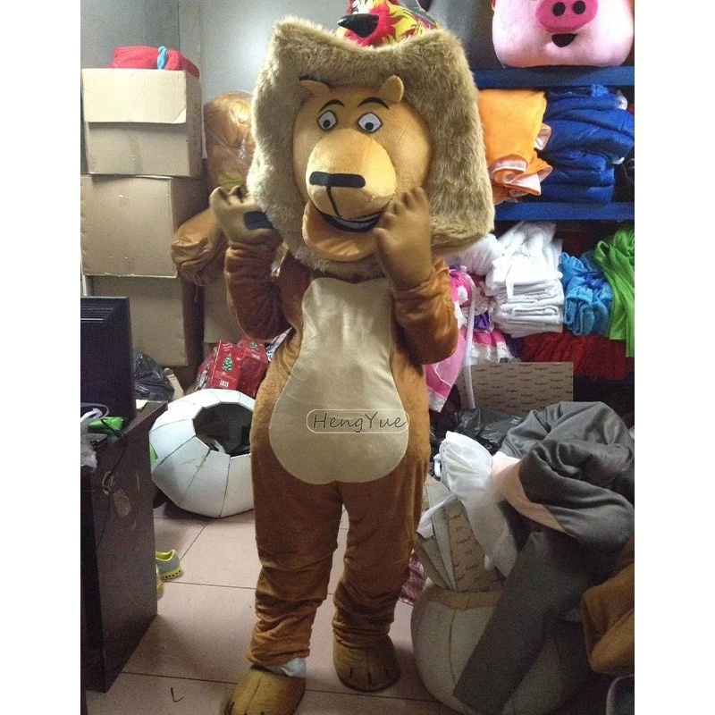 Hengyue TV & Movie Costumes Party Supplies Madagascar Adult Lion Walking Mascot Costume for Festival Events Christmas Cosplay