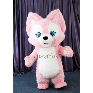 Lovely Inflatable Pink Foxes Mascot Costume Christmas Fox Polar Bear Halloween  Cartoon Cosplay Mascotte For Adult