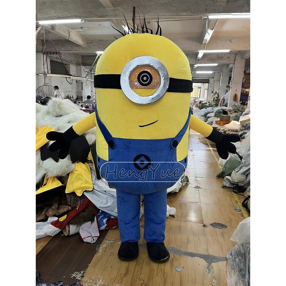 Customized Inflatable Cartoon Character Costume Wear Bule Clothes Inflatable Yellow Cartoon Man Cosplay Costume