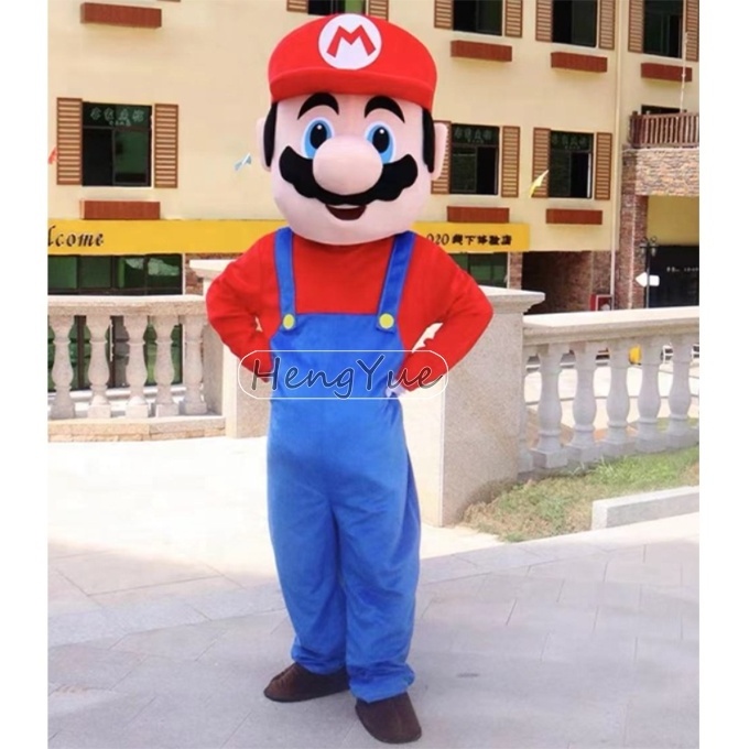 Customized Mario Mascot Costume Wholesale Movie Cartoon Cosplay Walking Doll Mascot Super Mario Funny Costume For Adults