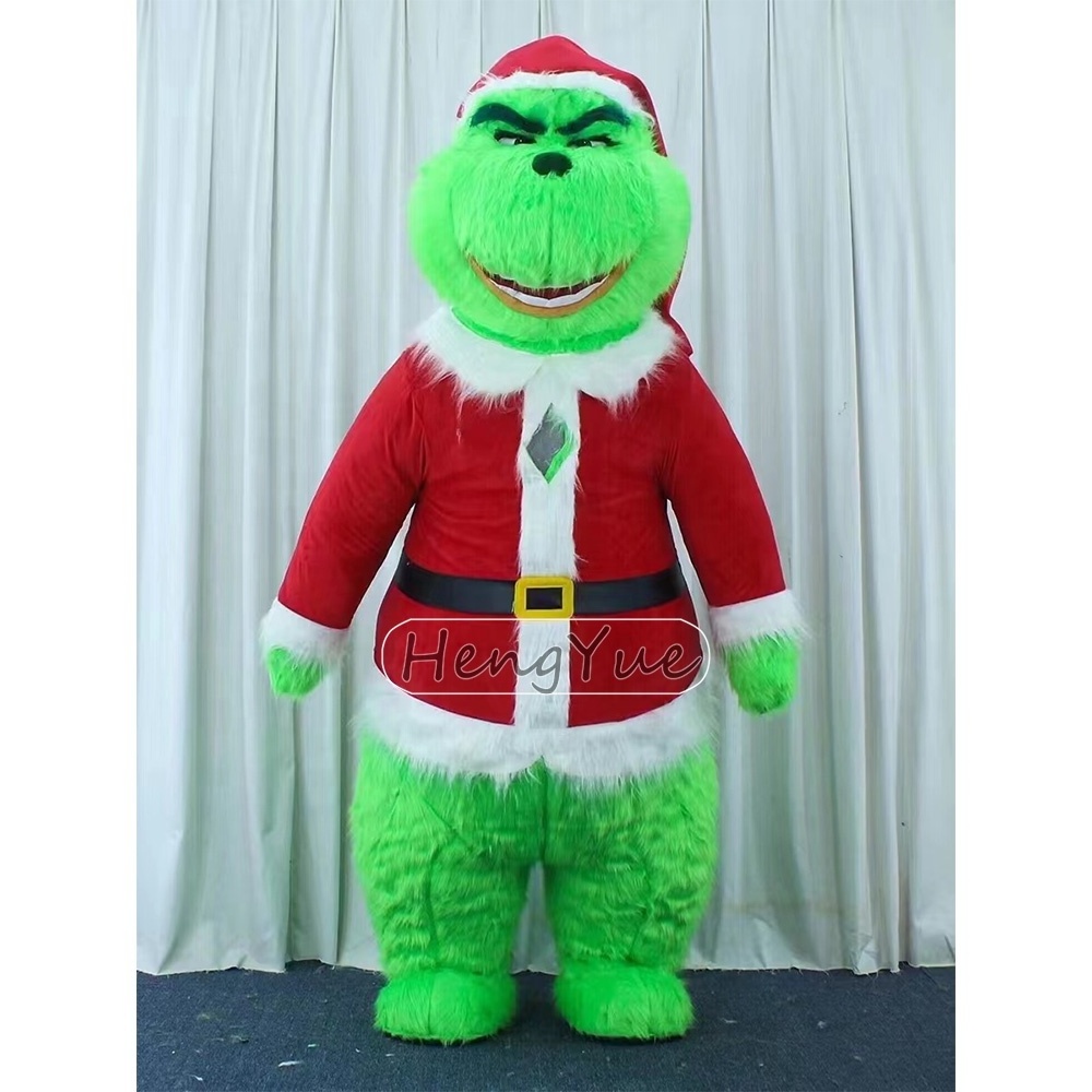 Green Monster Animal For Adult Cosplay Inflatable Mascot Costume Christmas Long Plush Halloween Party Character