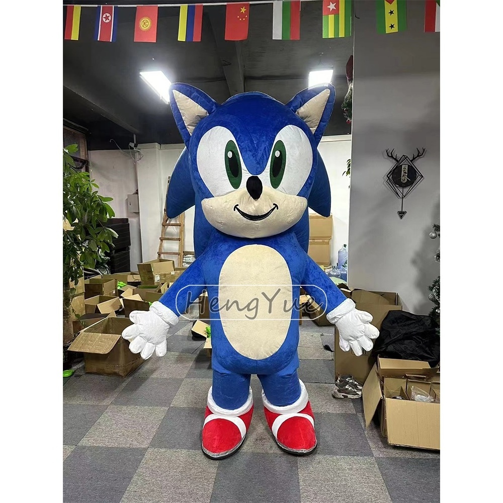 Hot Selling Custom Inflatable Giant Mascot Costume Cool inflatable Sonic Mascot Adult Party Cartoon Cosplay Costume