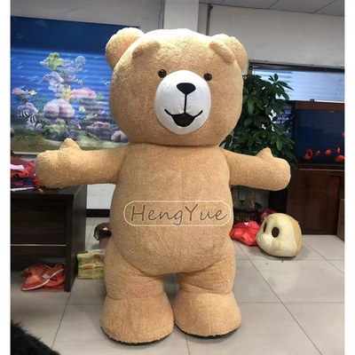 Customized Inflatable Teddy Mascot Costume Cartoon Character In Stock Yellow Color Bear Mascot Costume Party Cosplay