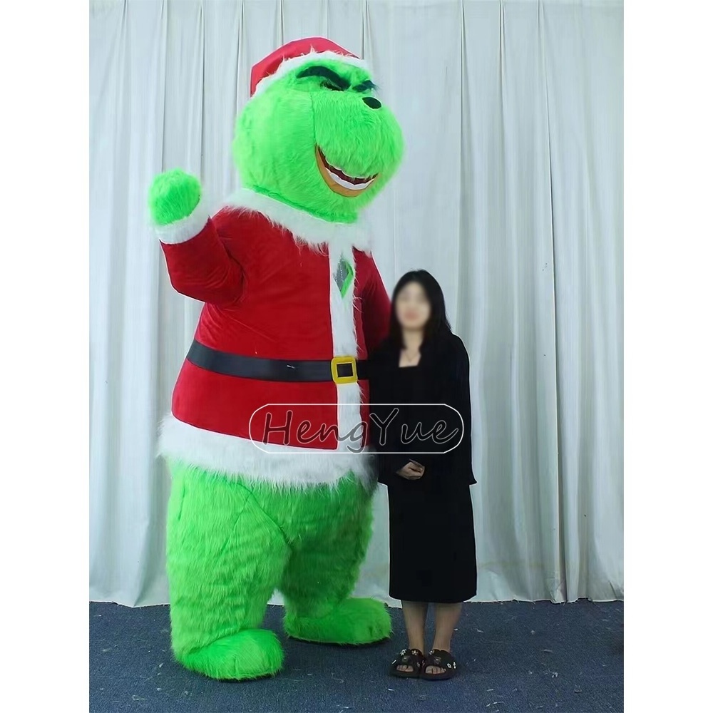 Green Monster Animal For Adult Cosplay Inflatable Mascot Costume Christmas Long Plush Halloween Party Character