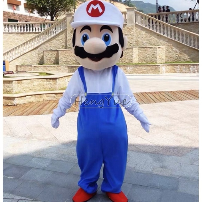 Adult Size Super Mario Mascot Costume Cartoon Character Fancy Dress Lovely Plush Mascot Cosplay For Festival Party Event Show