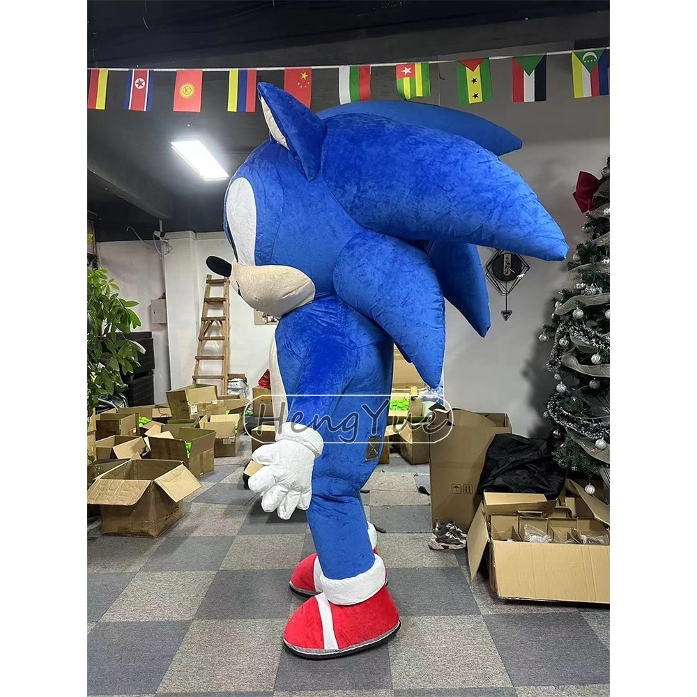 Hot Selling Custom Inflatable Giant Mascot Costume Cool inflatable Sonic Mascot Adult Party Cartoon Cosplay Costume