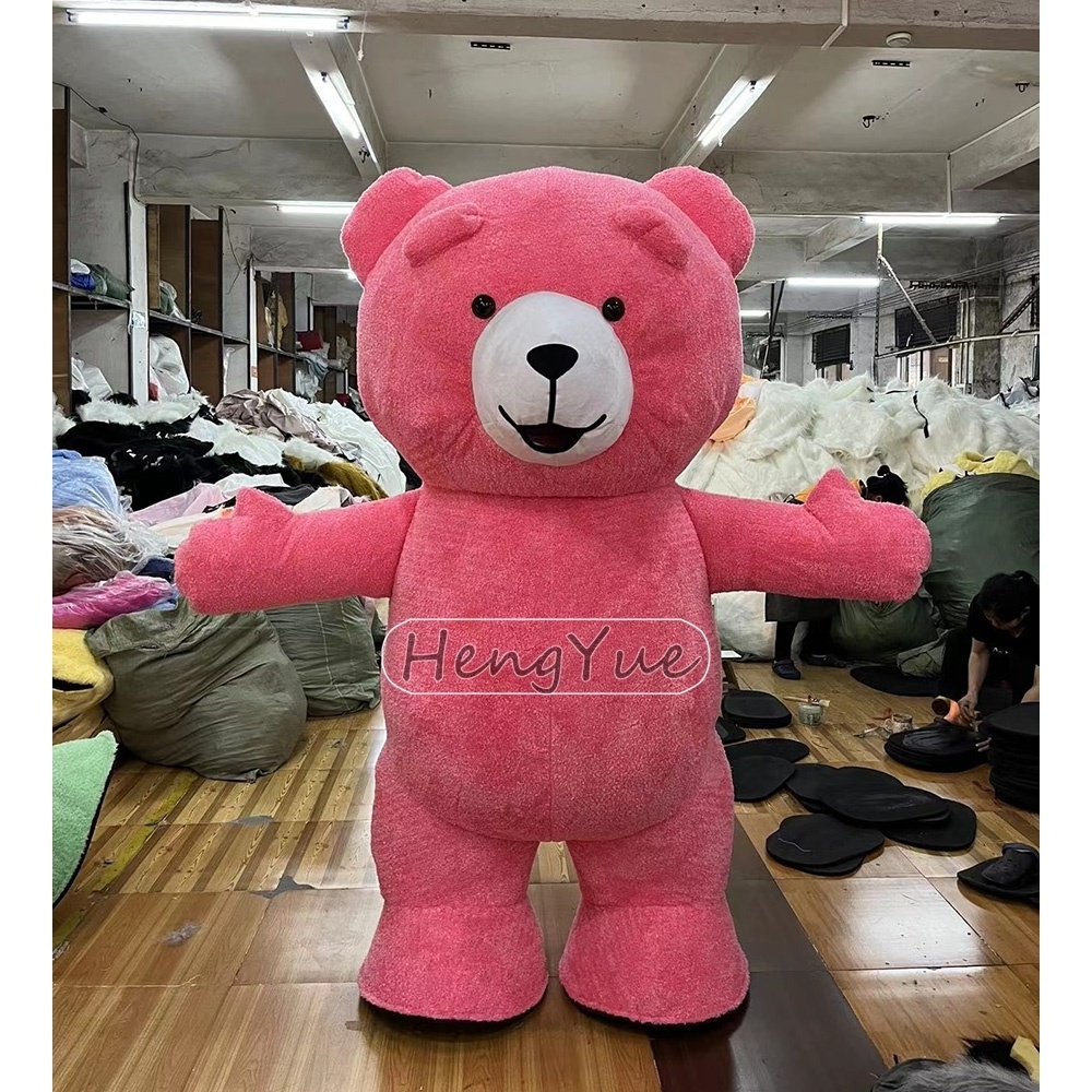 Customized Inflatable Teddy Mascot Costume Cartoon Character In Stock Yellow Color Bear Mascot Costume Party Cosplay