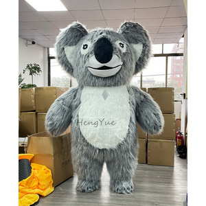 Giant Walking Christmas Halloween Anime Game Inflatable Frog Mascot Costumes Inflatable Grey Big Ear Bear Animal Mascot Costume