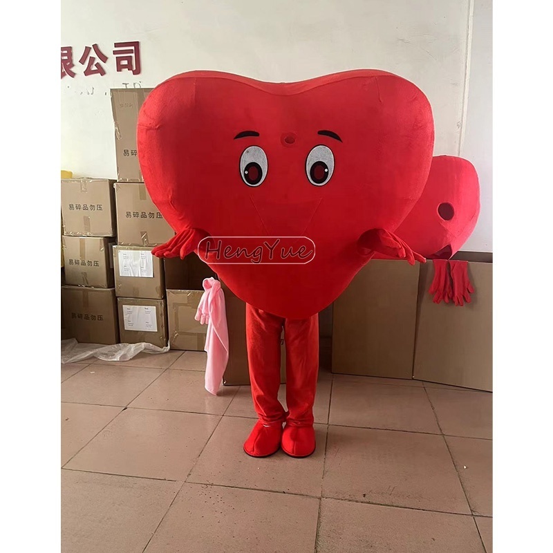 Hengyue Customized Anime Cartoon Character Dancer Mascot Costumes Game Sexy Heart Mascot Event Adult Party Clothing