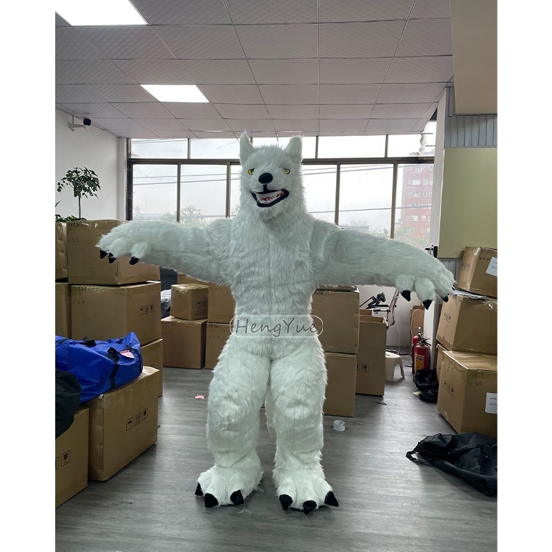 Comercial Advertising Inflatable Mascot Custom 2M\2.6M Furry Wolf Mascot Costume For Party inflatable Plush costume for Adult