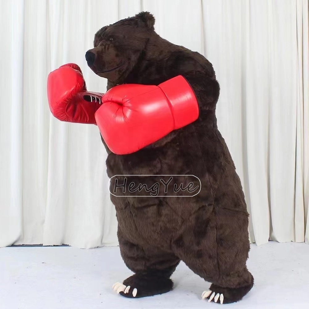 Halloween Cute Cosplay Dress Inflatable Giant Inflatable Brown Masha Bear Walking Mascot Costume for Adult Mascot Costume