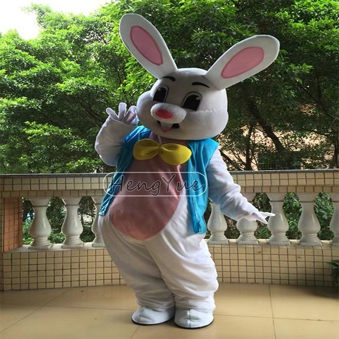 Bunny Mascot Easter Rabbit Costume Adult Fancy Dress White Adult Easter Bunny Mascot Walking Costume For Halloween Party Event