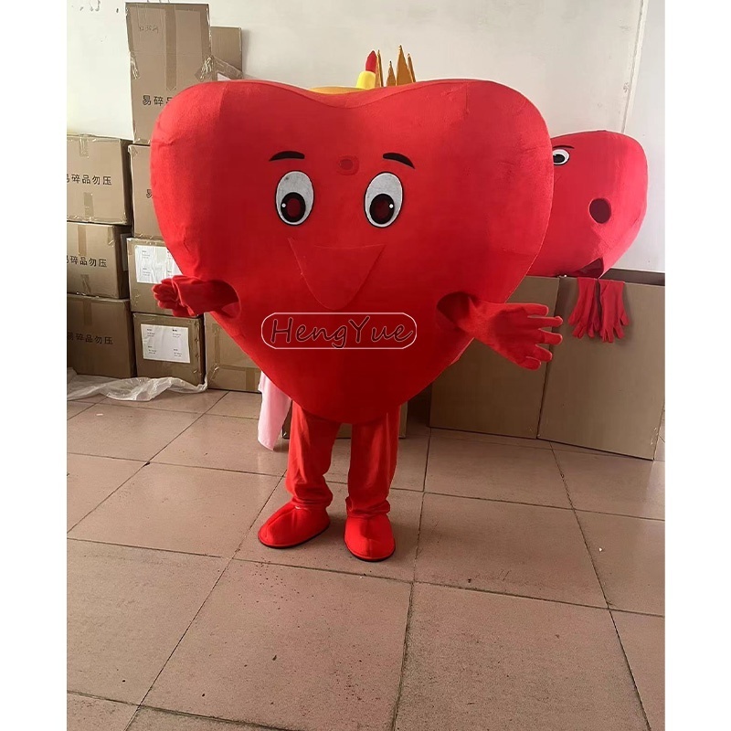 Hengyue Customized Anime Cartoon Character Dancer Mascot Costumes Game Sexy Heart Mascot Event Adult Party Clothing