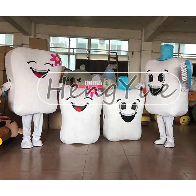 White Tooth Mascot Character Animal Dog Cosplay Mascot Costume Dog Cartoon Mascot Costume