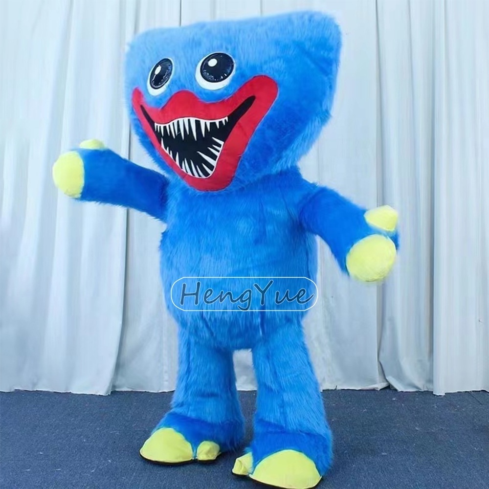 Factory Direct Sale Inflatable Sausage Mouth Monster Cosplay Mascot Costumes Play Games Blue Pink Halloween Party Suit