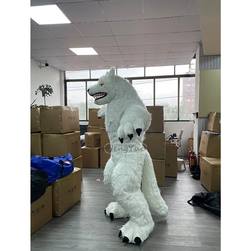 Comercial Advertising Inflatable Mascot Custom 2M\2.6M Furry Wolf Mascot Costume For Party inflatable Plush costume for Adult