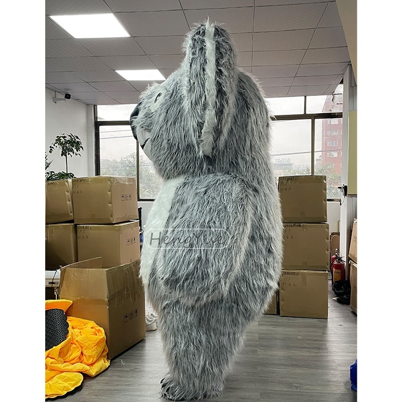 Giant Walking Christmas Halloween Anime Game Inflatable Frog Mascot Costumes Inflatable Grey Big Ear Bear Animal Mascot Costume