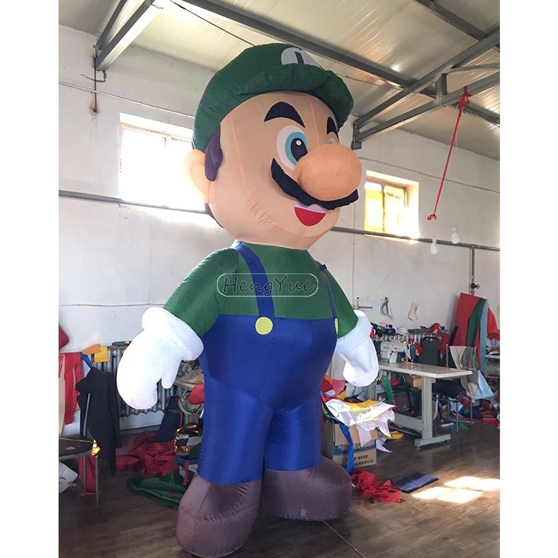 Customize Outdoor Inflatable Mario Brother Model Commercial Cartoon Giant Inflatable Model Luigi Mascot For Business Advertising