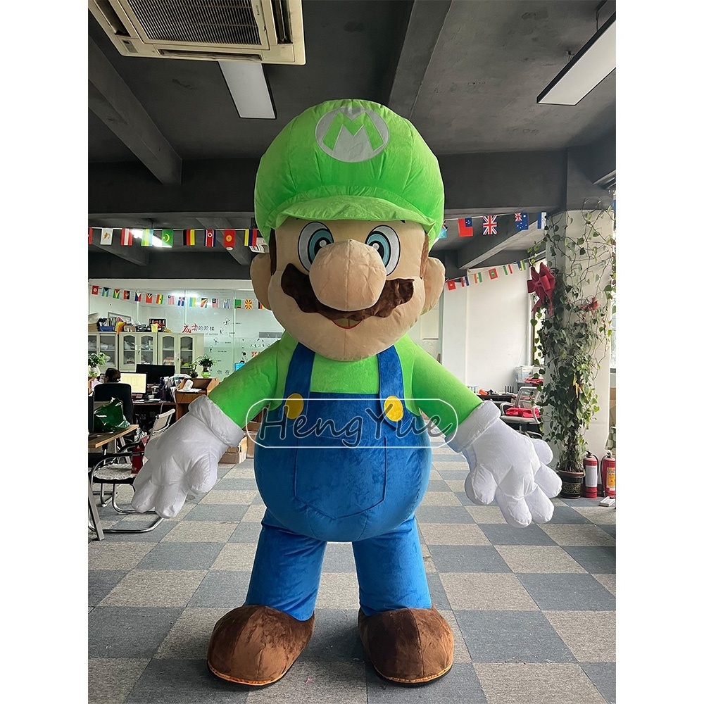 Inflatable Super Mario & Luigi Mascot Costume Customized Cartoon Character  Cosplay Halloween Anime Carnival  Costumes For Adult