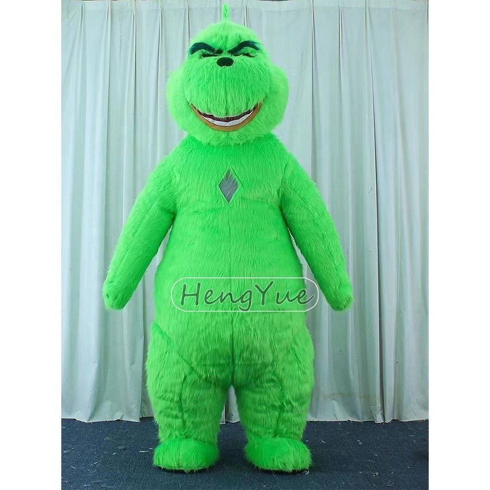 Green Monster Animal For Adult Cosplay Inflatable Mascot Costume Christmas Long Plush Halloween Party Character