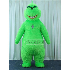 Green Monster Animal For Adult Cosplay Inflatable Mascot Costume Christmas Long Plush Halloween Party Character