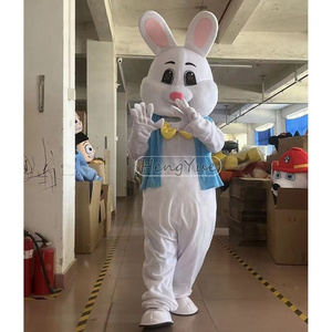 Bunny Mascot Easter Rabbit Costume Adult Fancy Dress White Adult Easter Bunny Mascot Walking Costume For Halloween Party Event