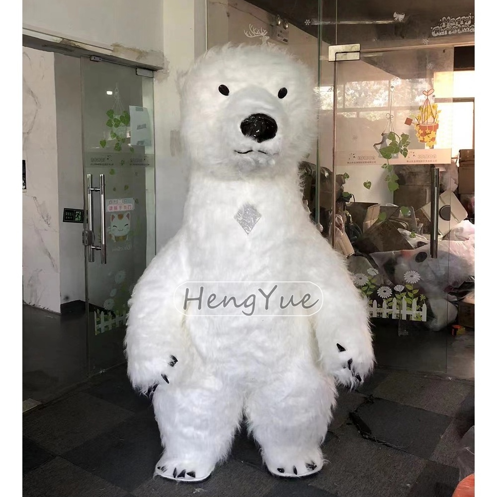 Fashion Commercial Plush Inflatable Mascot Costume Outdoor Cosplay Polar Bear Inflatable Mascot Costumes for Advertisement