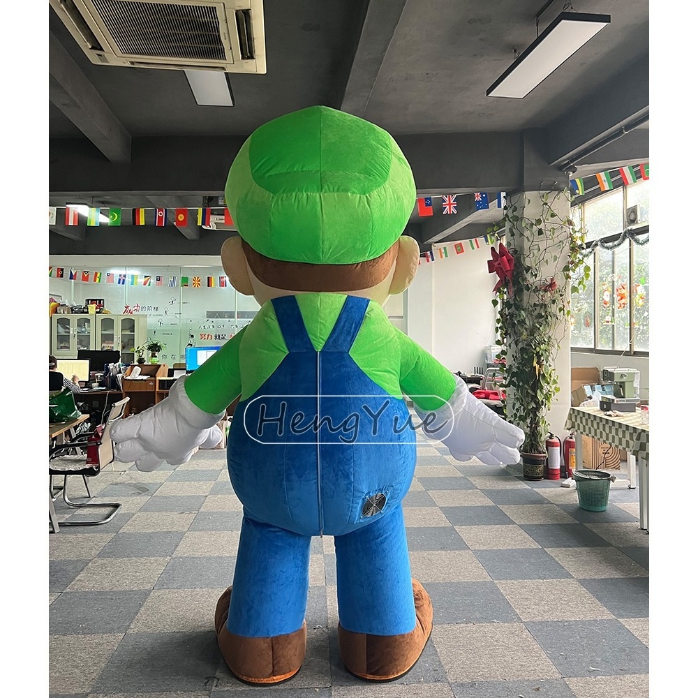 Inflatable Super Mario & Luigi Mascot Costume Customized Cartoon Character  Cosplay Halloween Anime Carnival  Costumes For Adult