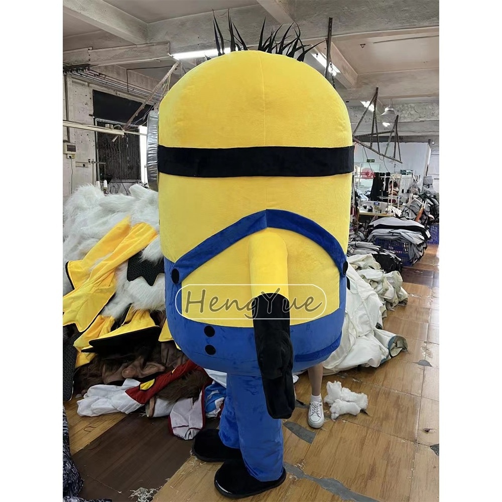 Customized Inflatable Cartoon Character Costume Wear Bule Clothes Inflatable Yellow Cartoon Man Cosplay Costume