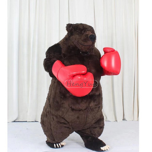 Hot Sale Giant Boxing Bear Brown Bear Animal Cosplay Inflatable Mascot Costume for Adult for Halloween Perform Party Supplies