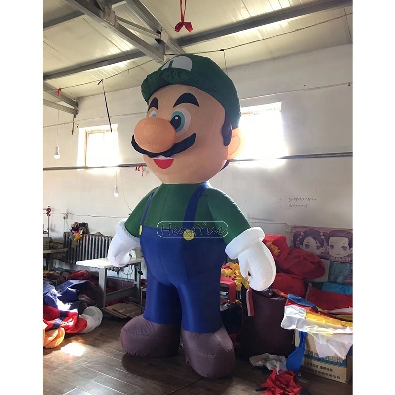 Customize Outdoor Inflatable Mario Brother Model Commercial Cartoon Giant Inflatable Model Luigi Mascot For Business Advertising