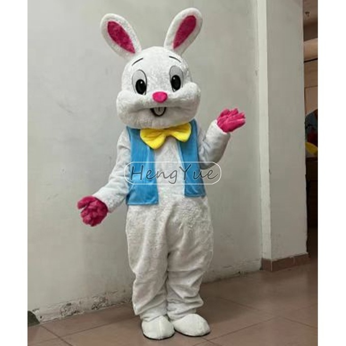 Bunny Mascot Easter Rabbit Costume Adult Fancy Dress White Adult Easter Bunny Mascot Walking Costume For Halloween Party Event